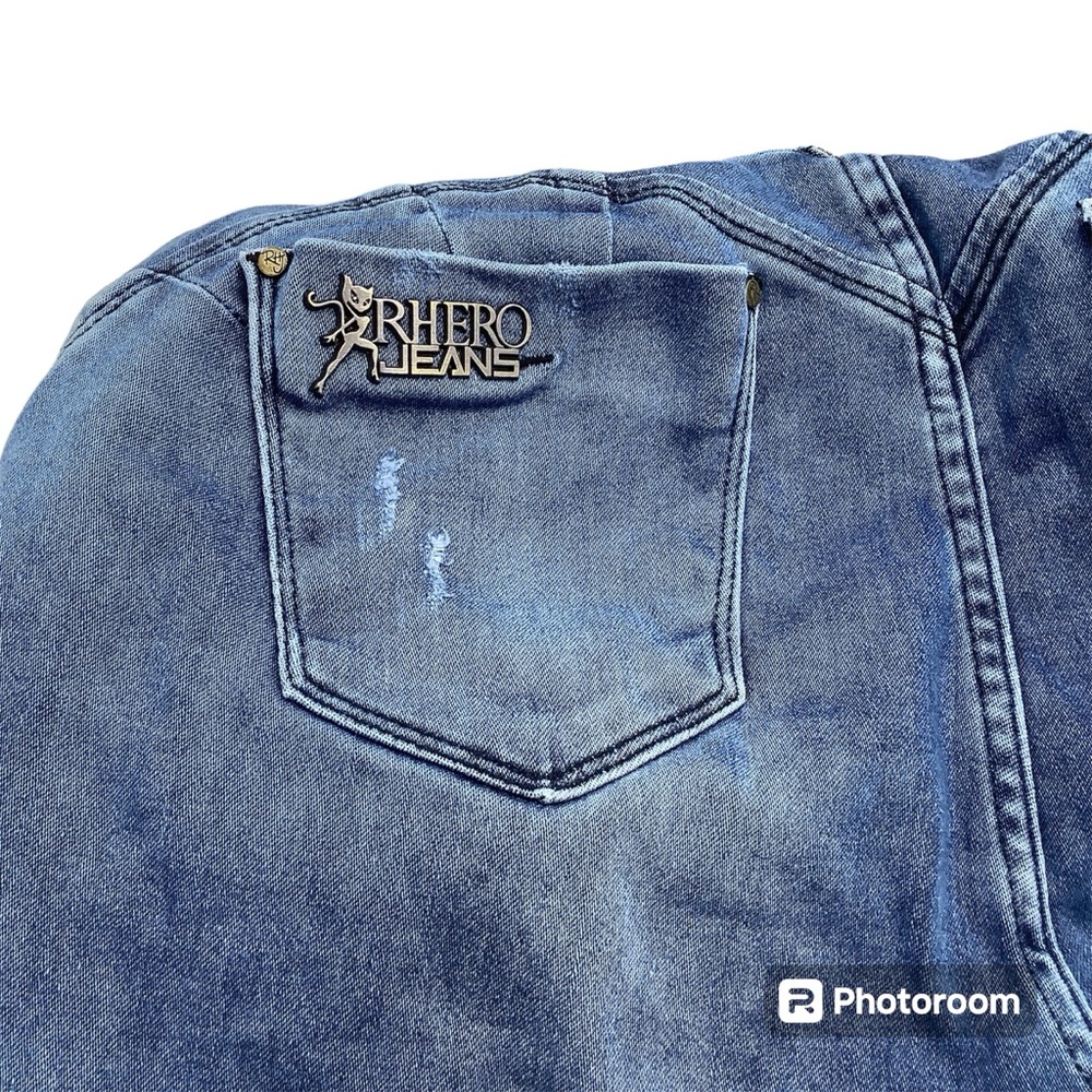 {RHERO JEANS} High Waist Jeans Shaper Shorts # 56079 - Picture 3 of 10